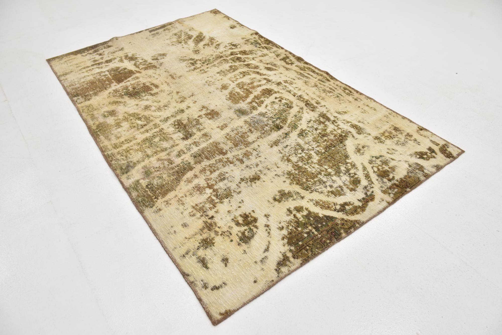5' x 8' 3 Hand Knotted Ultra Vintage Persian Wool Rug