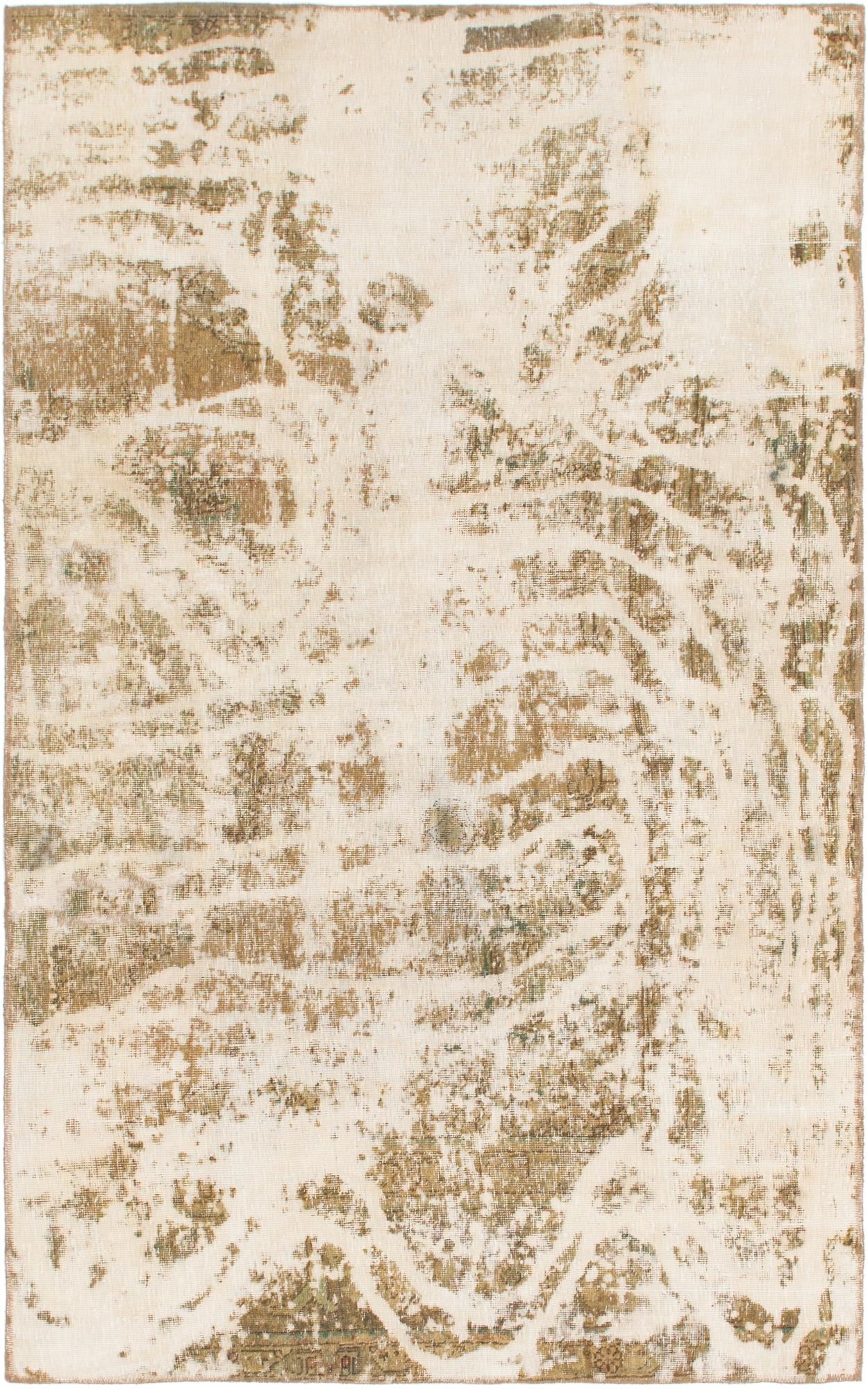 5' x 8' 3 Hand Knotted Ultra Vintage Persian Wool Rug