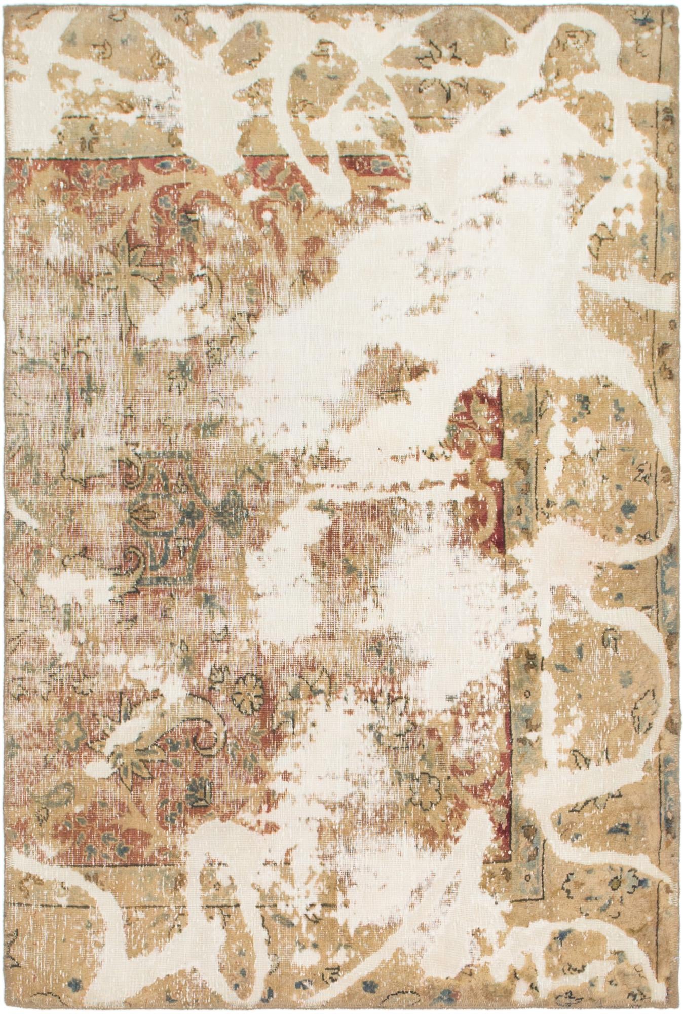 4' x 6' Hand Knotted Ultra Vintage Persian Wool Rug