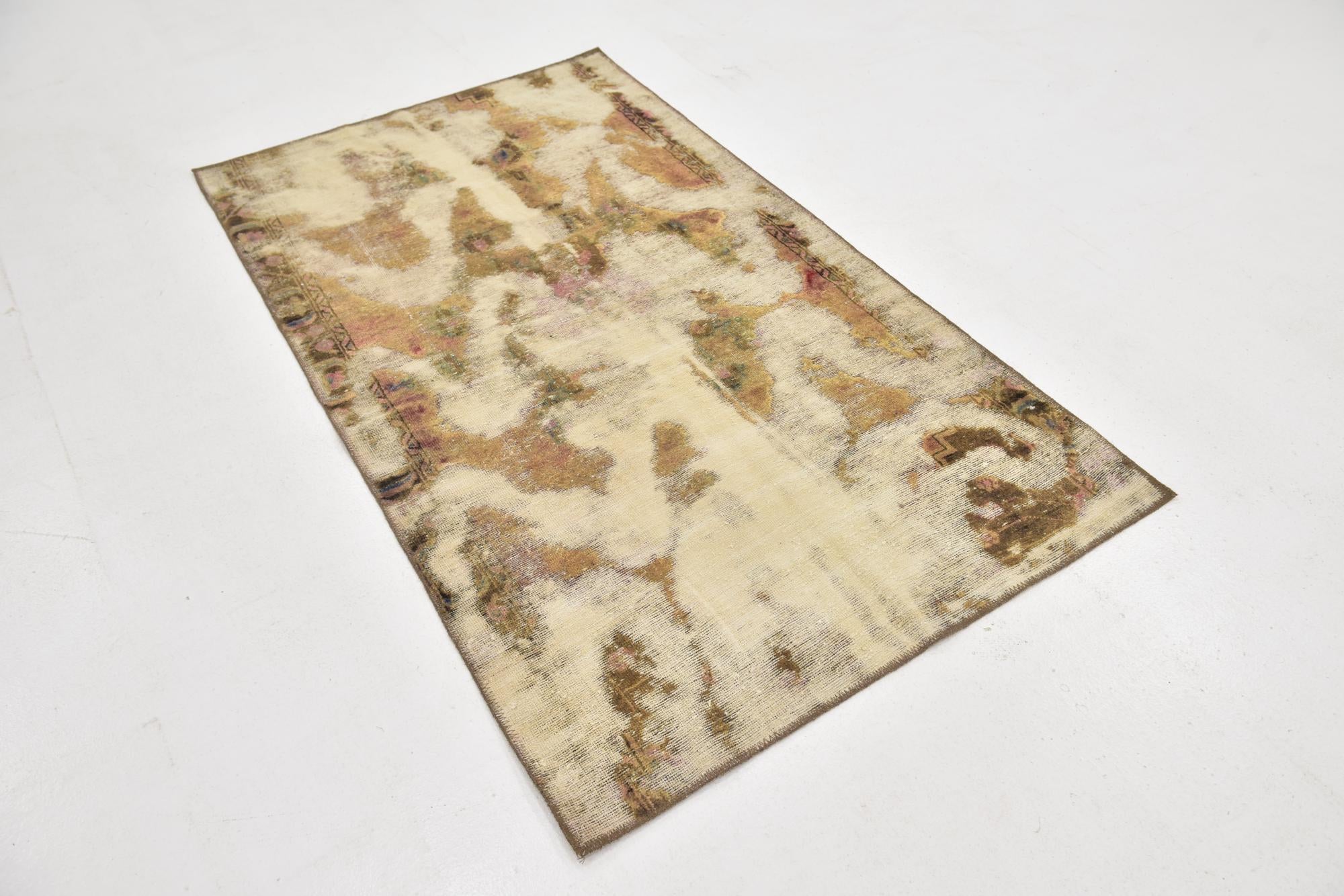 3' 7 x 6' 4 Hand Knotted Ultra Vintage Persian Wool Rug