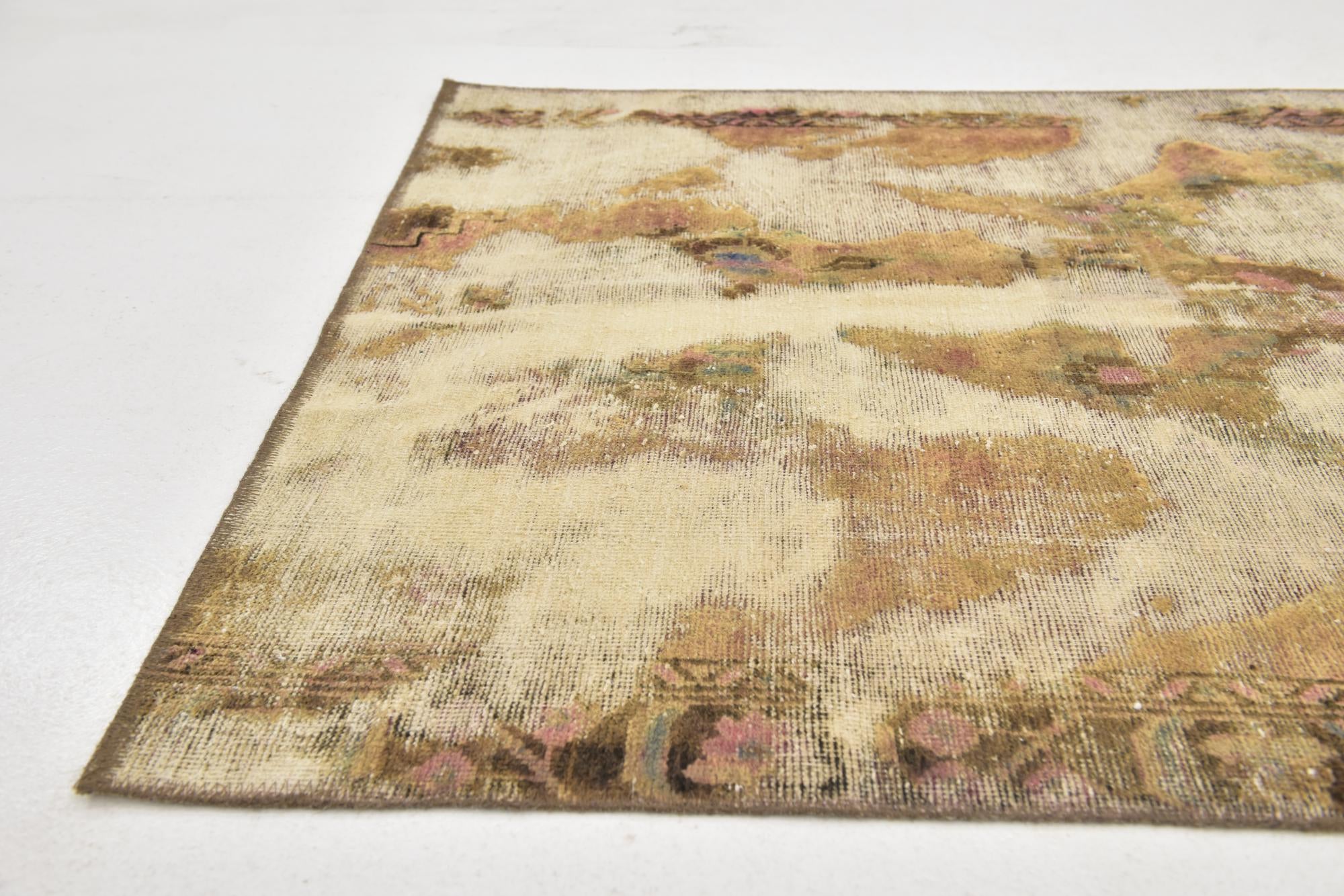 3' 7 x 6' 4 Hand Knotted Ultra Vintage Persian Wool Rug