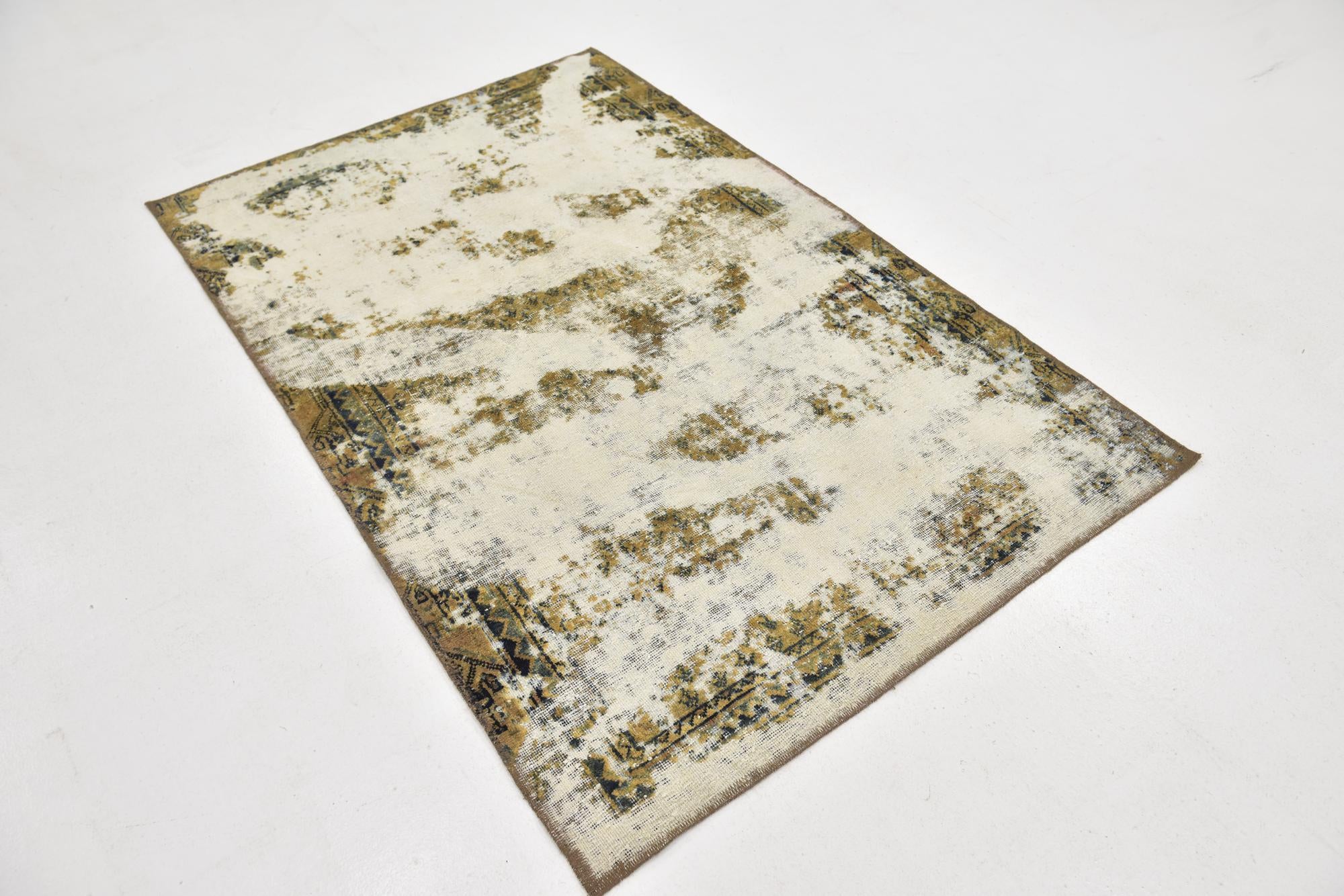 3' 10 x 6' Hand Knotted Ultra Vintage Persian Wool Rug