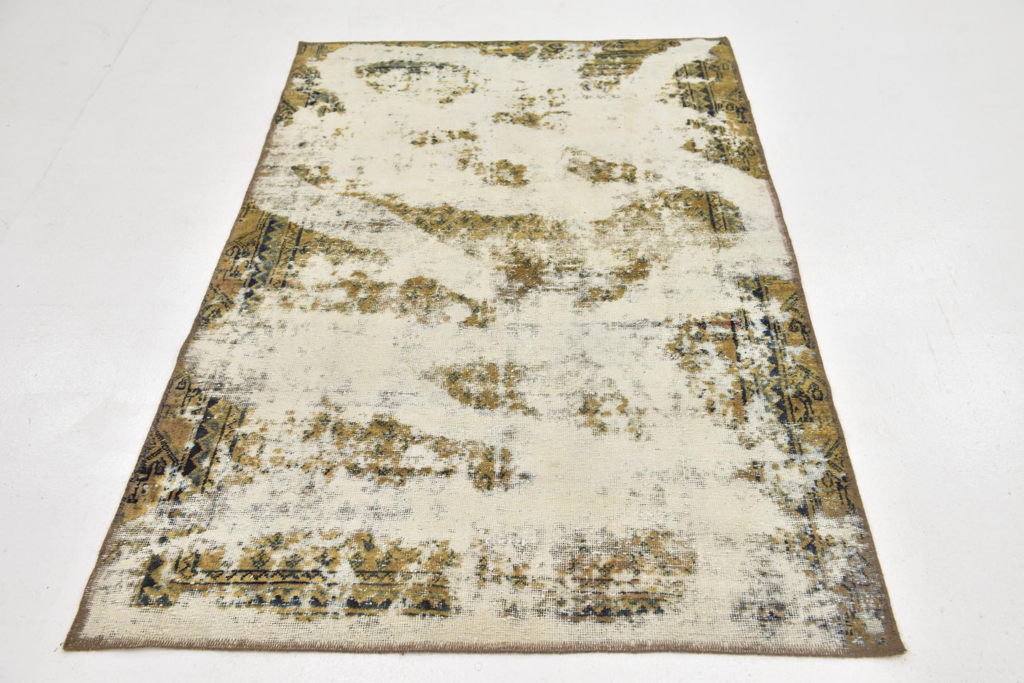 3' 10 x 6' Hand Knotted Ultra Vintage Persian Wool Rug