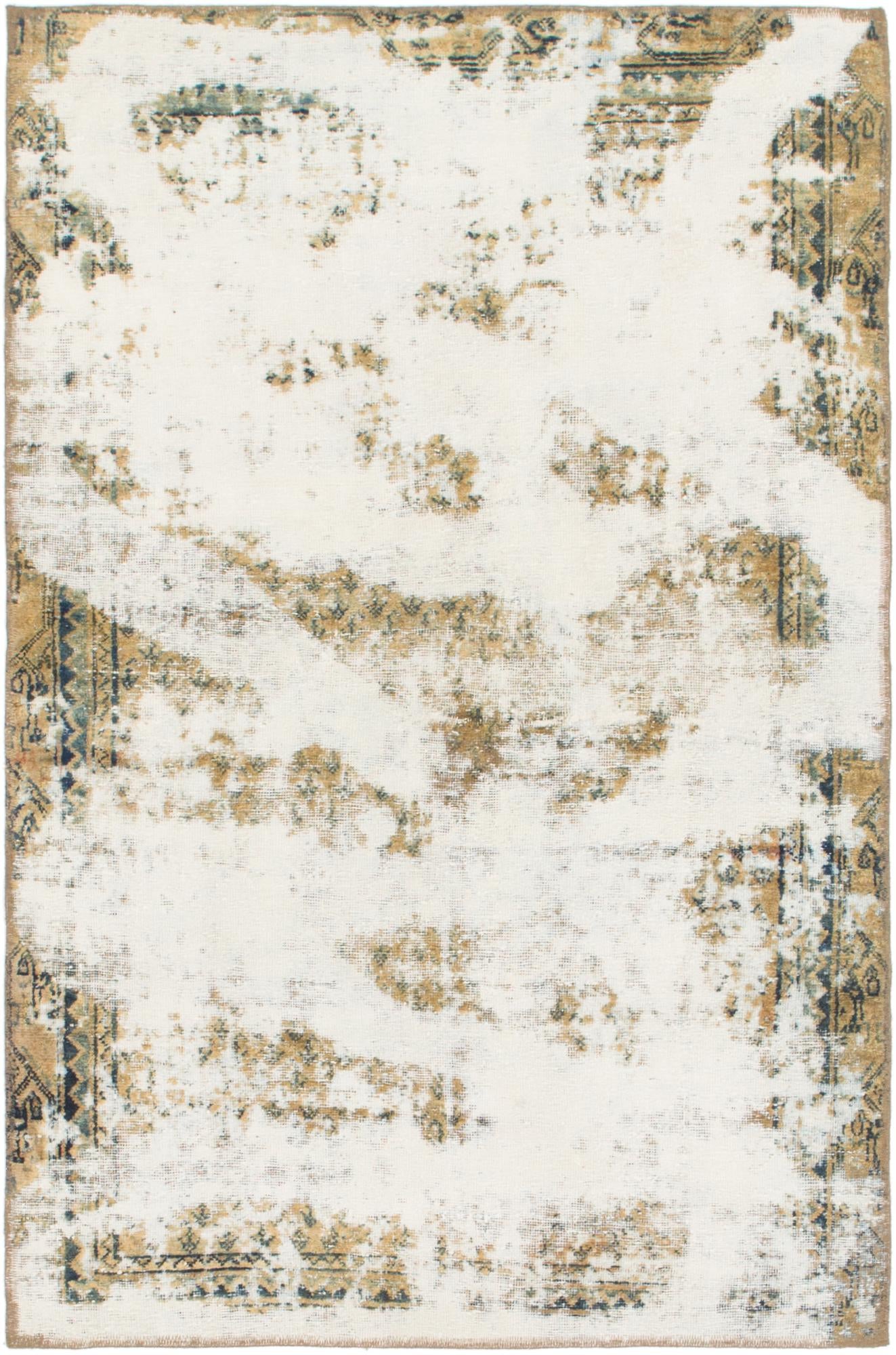 3' 10 x 6' Hand Knotted Ultra Vintage Persian Wool Rug