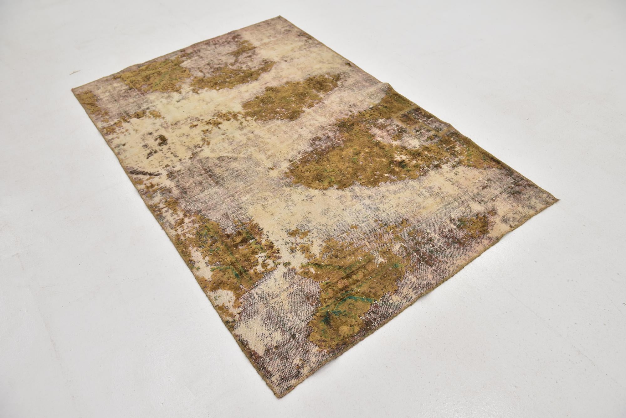 4' 2 x 6' 3 Hand Knotted Ultra Vintage Persian Wool Rug