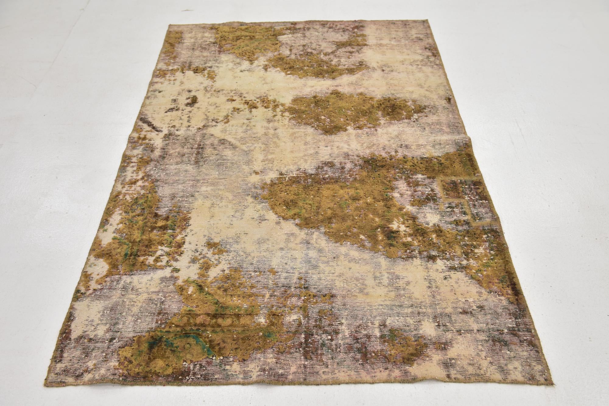 4' 2 x 6' 3 Hand Knotted Ultra Vintage Persian Wool Rug