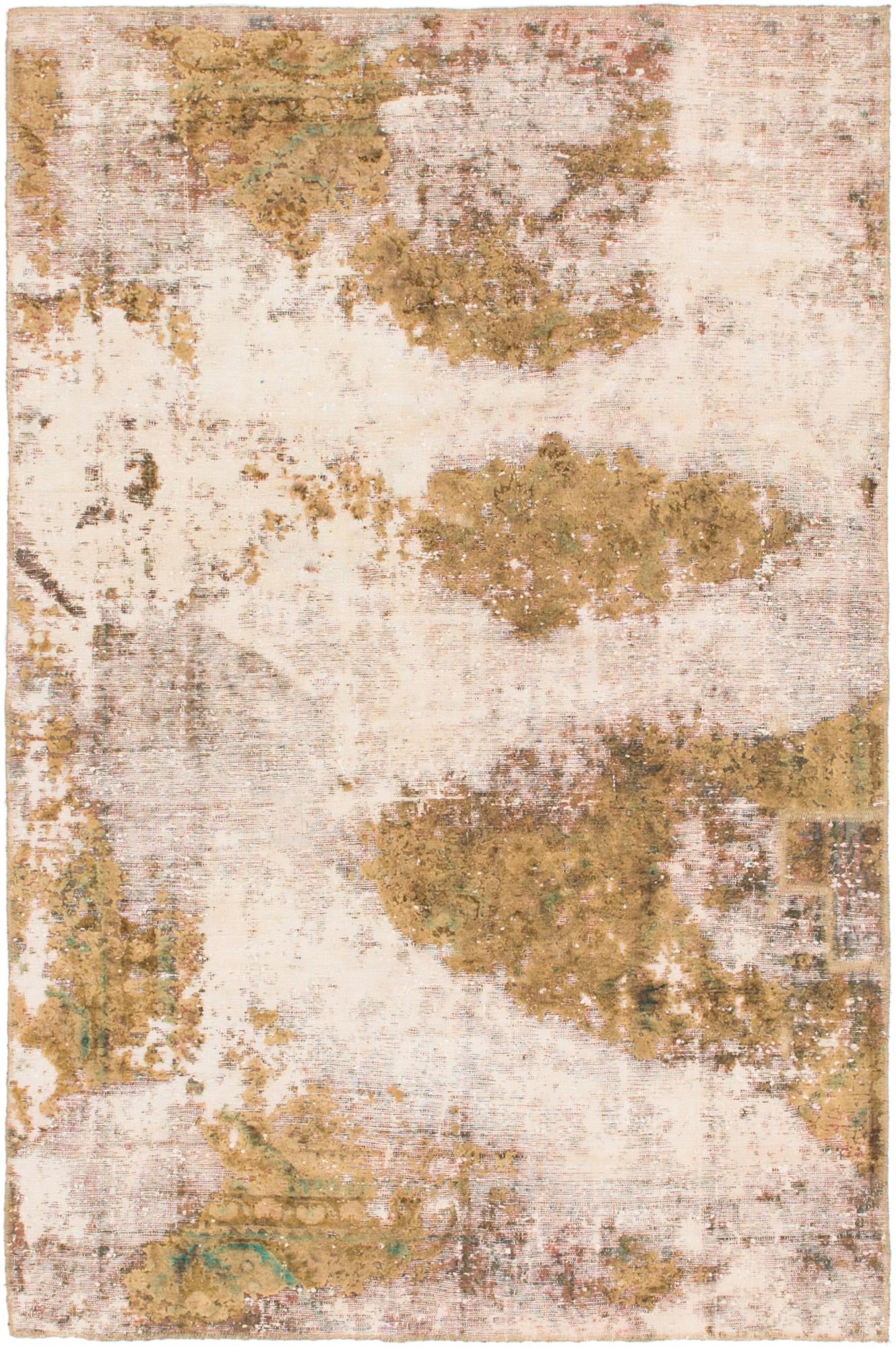 4' 2 x 6' 3 Hand Knotted Ultra Vintage Persian Wool Rug