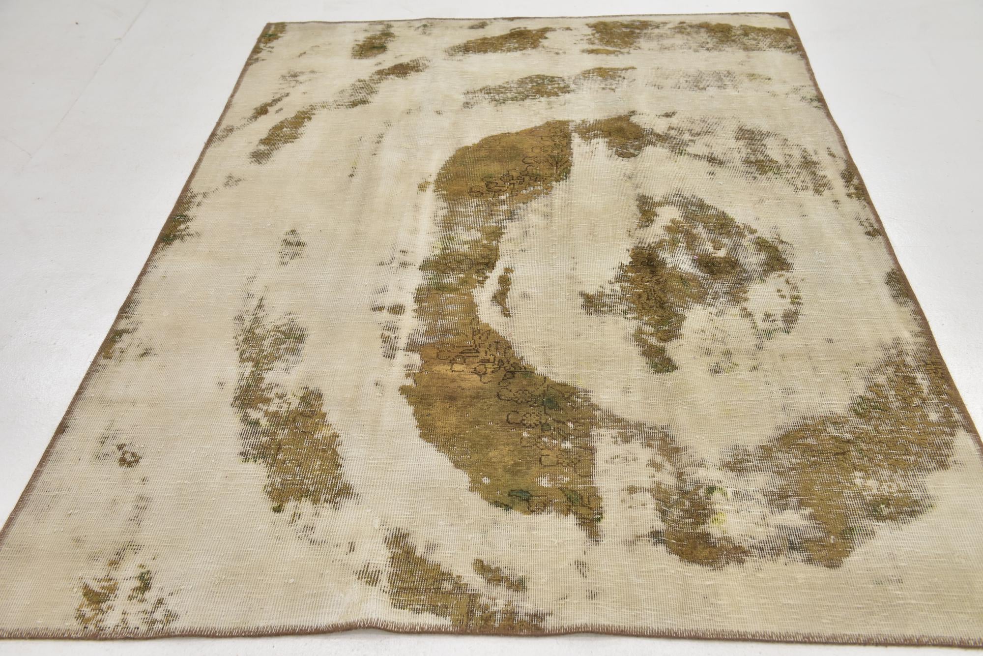 5' 6 x 7' 5 Hand Knotted Ultra Vintage Persian Wool Rug