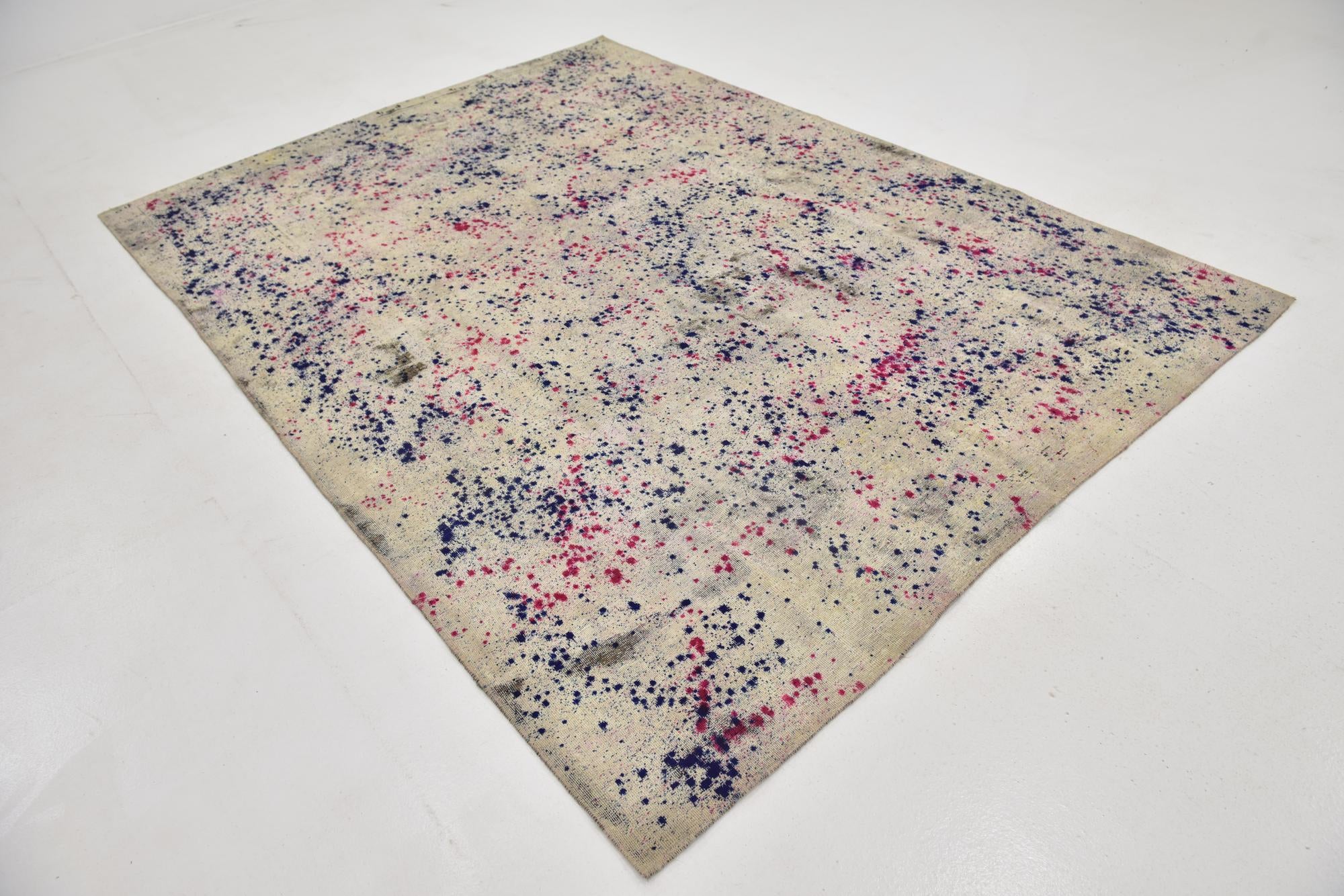 6' 10 x 9' 3 Hand Knotted Ultra Vintage Persian Wool Rug