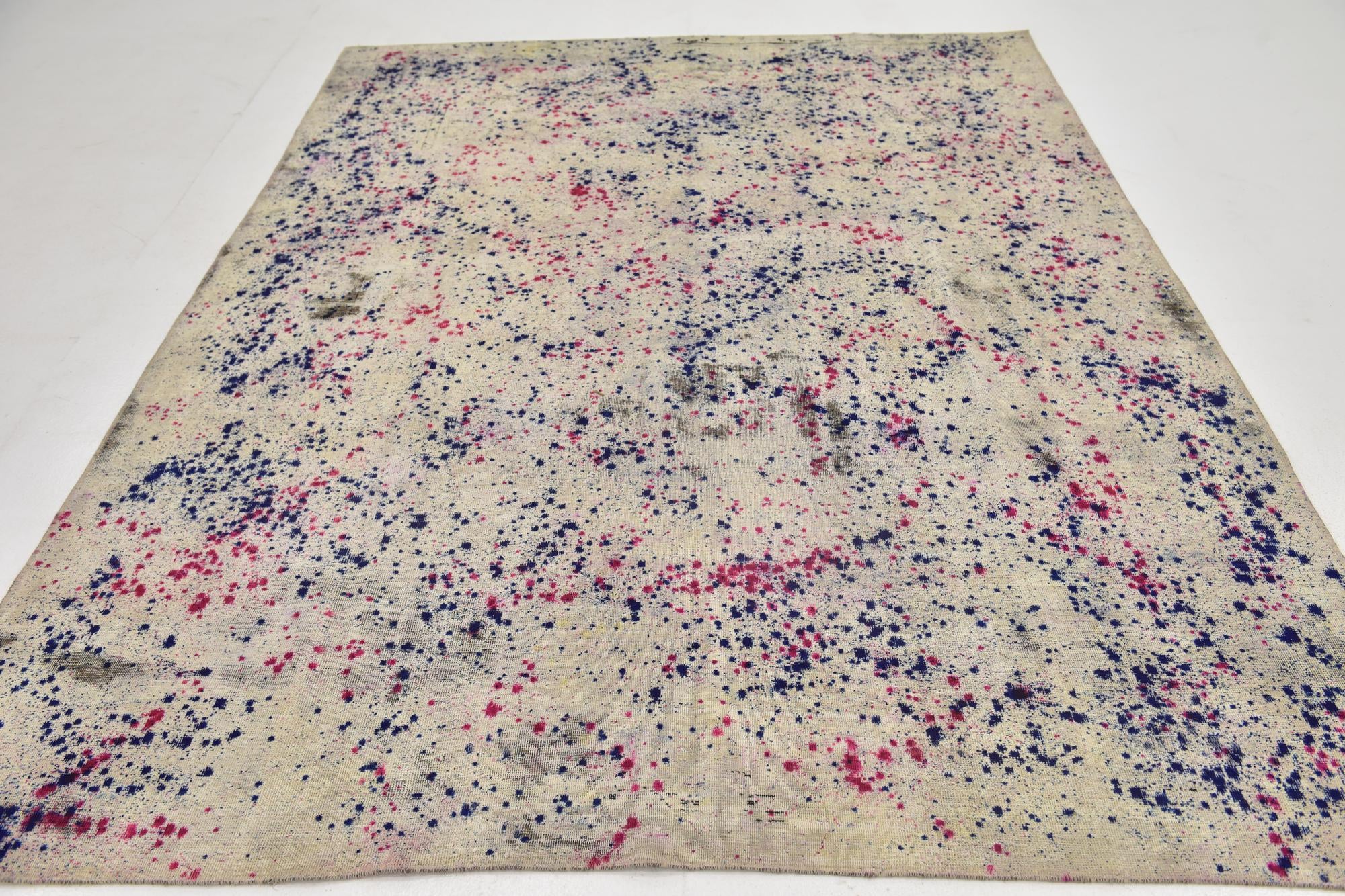 6' 10 x 9' 3 Hand Knotted Ultra Vintage Persian Wool Rug