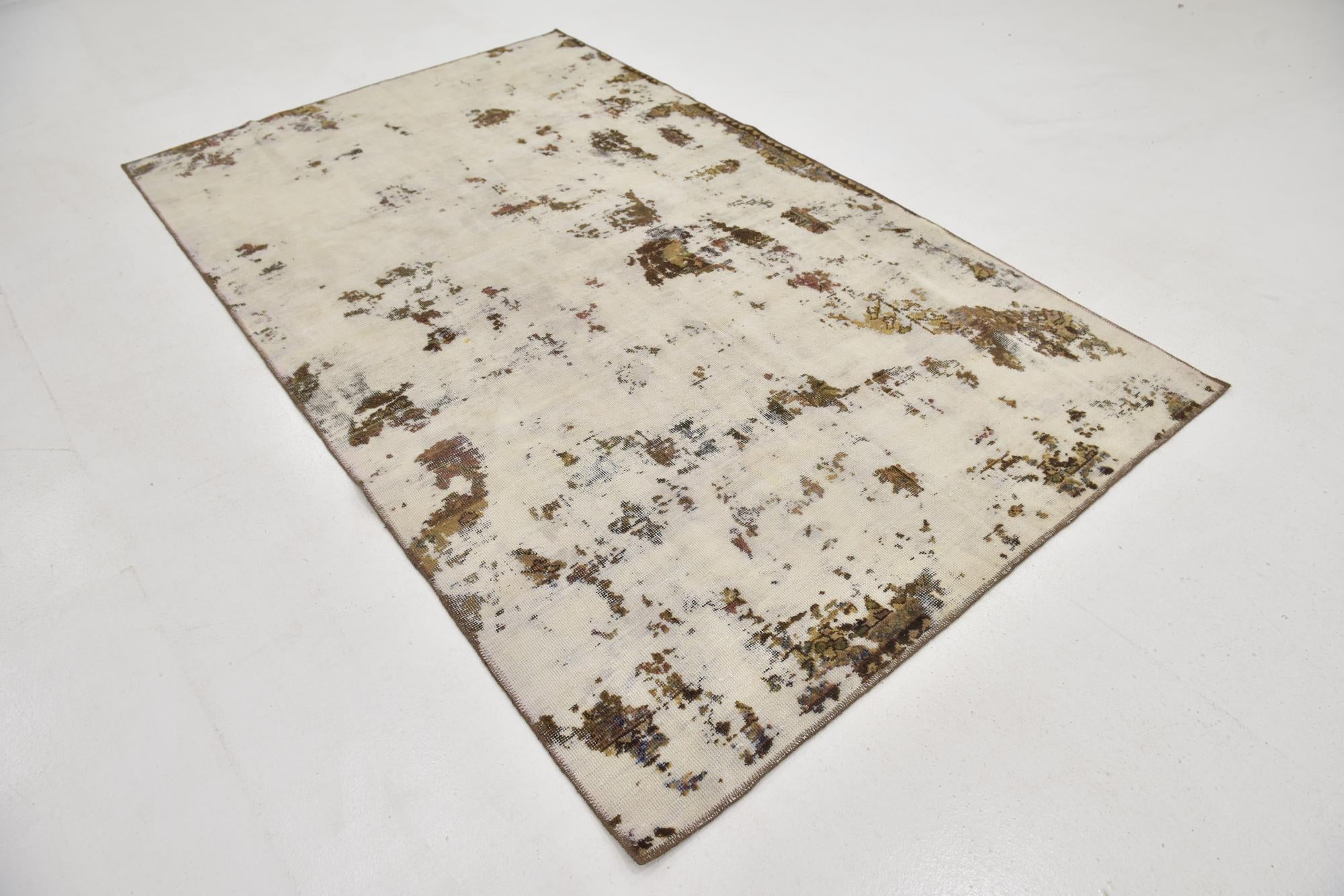 5' 3 x 8' 7 Hand Knotted Ultra Vintage Persian Wool Rug