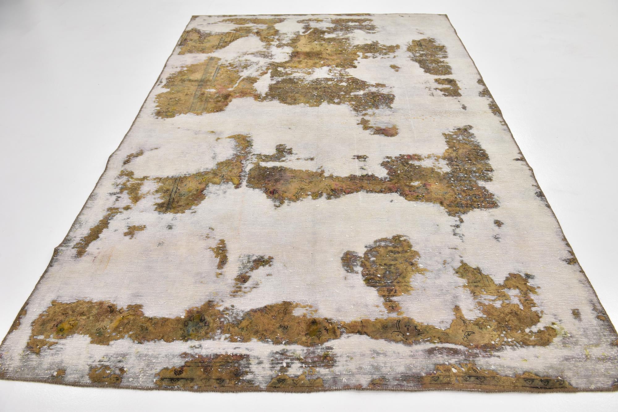 6' 2 x 10' Hand Knotted Ultra Vintage Persian Wool Rug