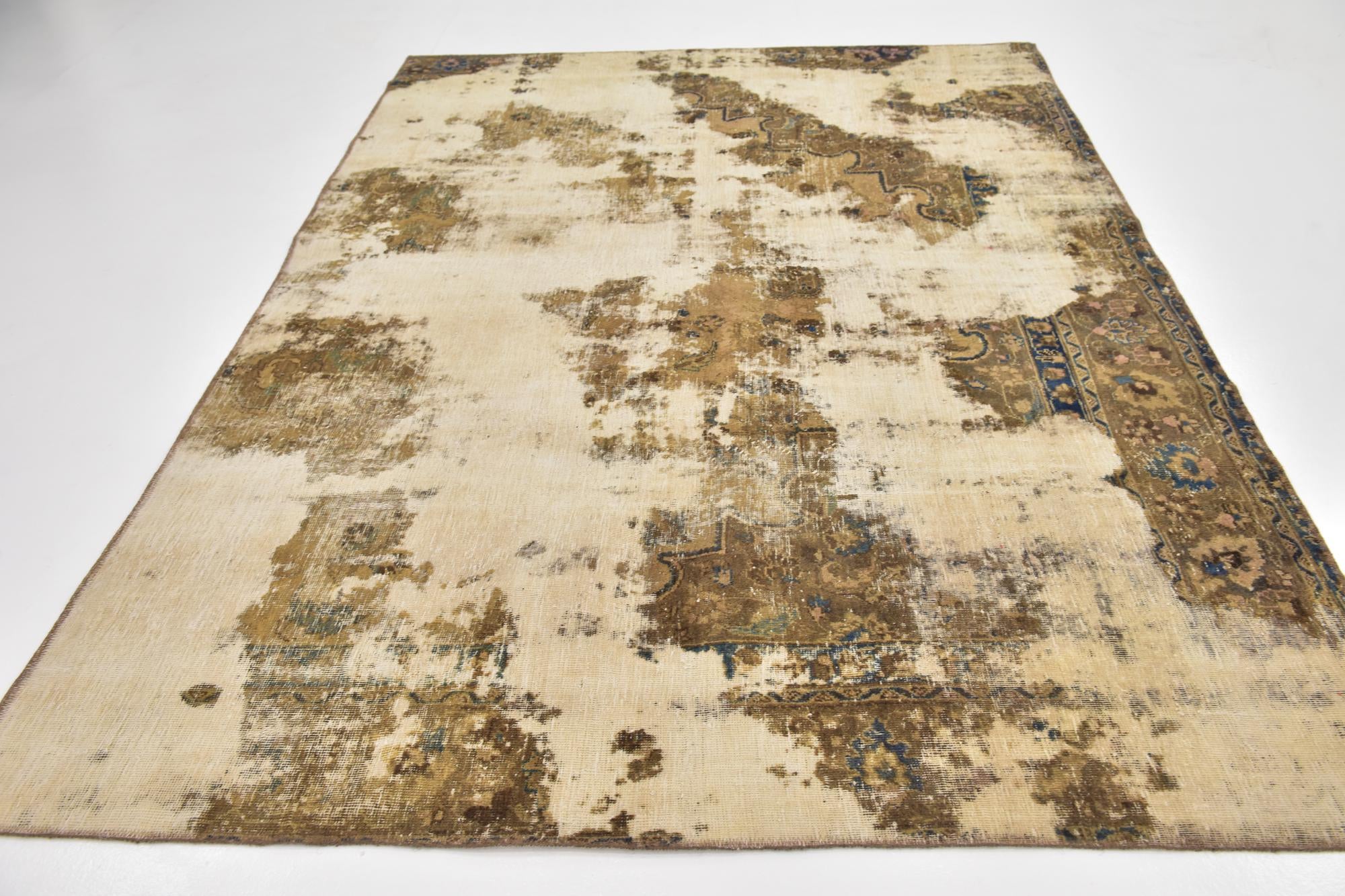 6' 8 x 9' 3 Hand Knotted Ultra Vintage Persian Wool Rug