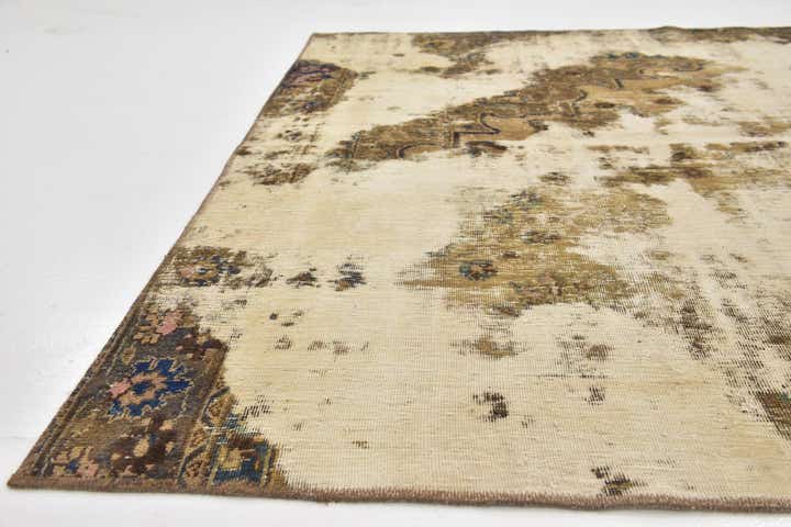 6' 8 x 9' 3 Hand Knotted Ultra Vintage Persian Wool Rug