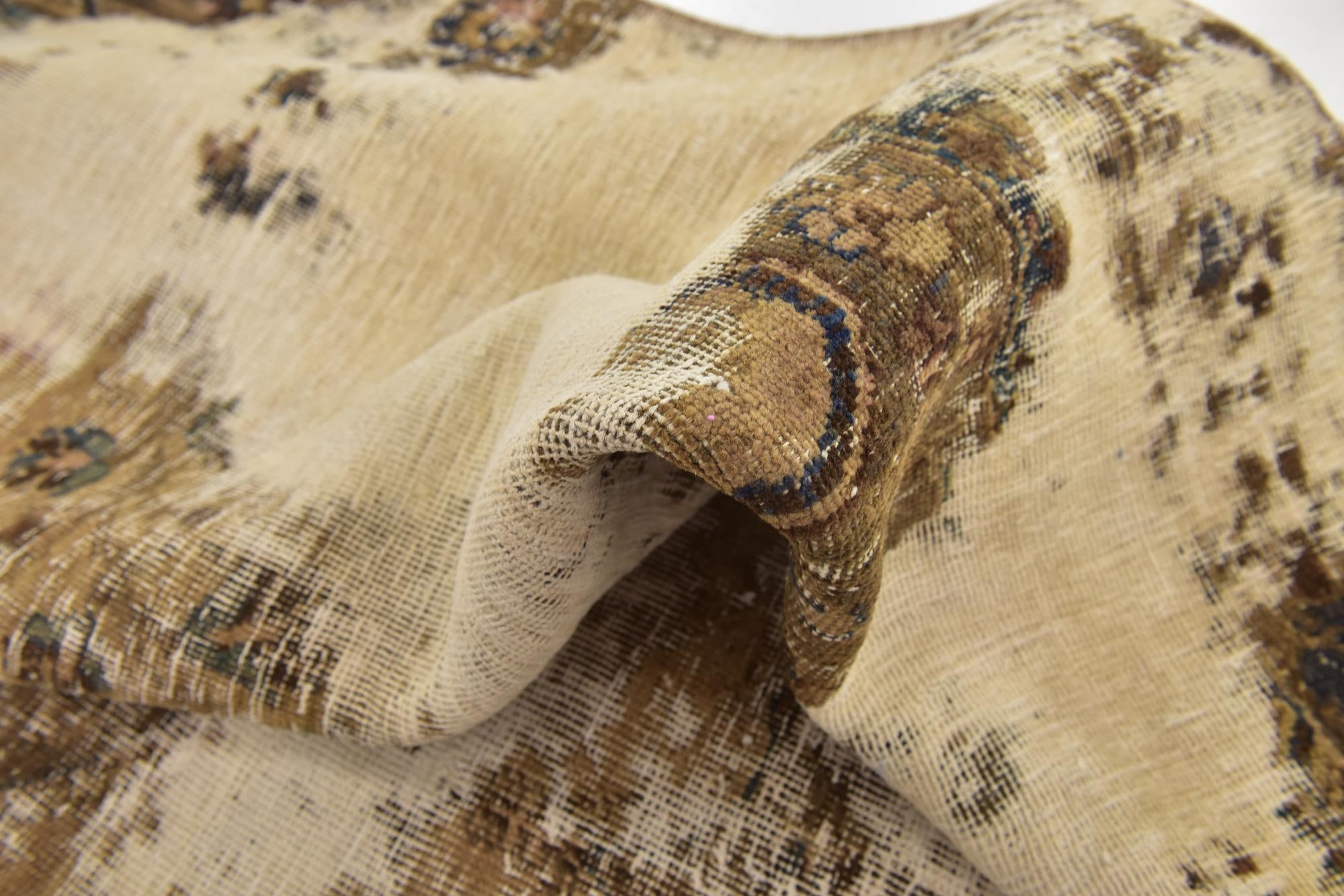 6' 8 x 9' 3 Hand Knotted Ultra Vintage Persian Wool Rug