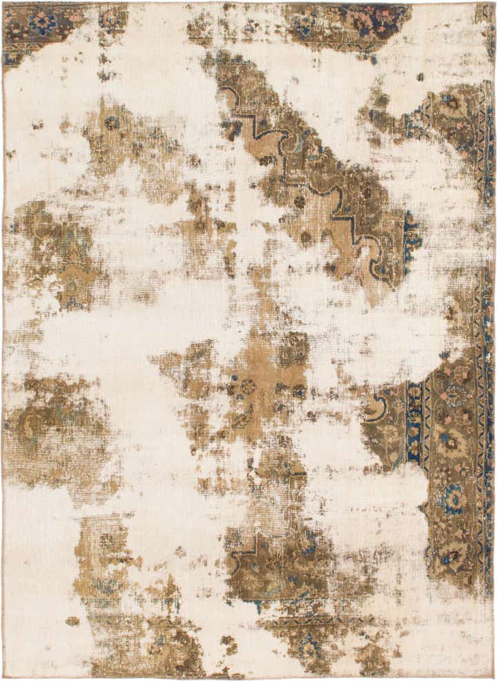 6' 8 x 9' 3 Hand Knotted Ultra Vintage Persian Wool Rug