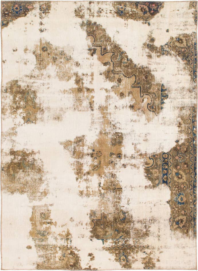 Detail image of 6' 8 x 9' 3 Hand Knotted Ultra Vintage Persian Wool Rug