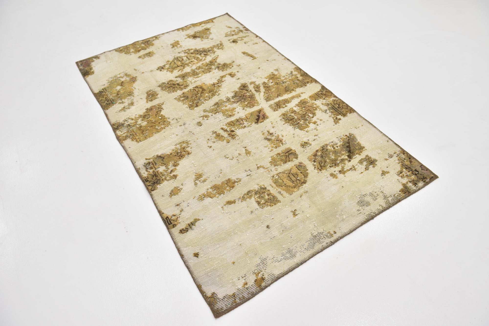 3' 9 x 6' Hand Knotted Ultra Vintage Persian Wool Rug