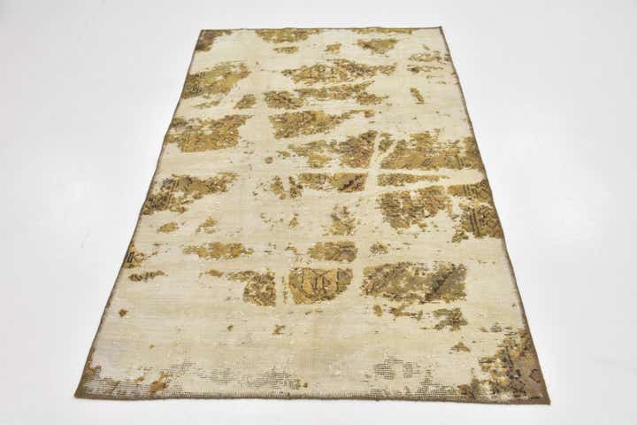 3' 9 x 6' Hand Knotted Ultra Vintage Persian Wool Rug