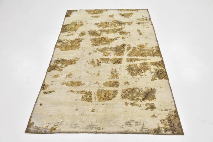 Detail image of 3' 9 x 6' Hand Knotted Ultra Vintage Persian Wool Rug