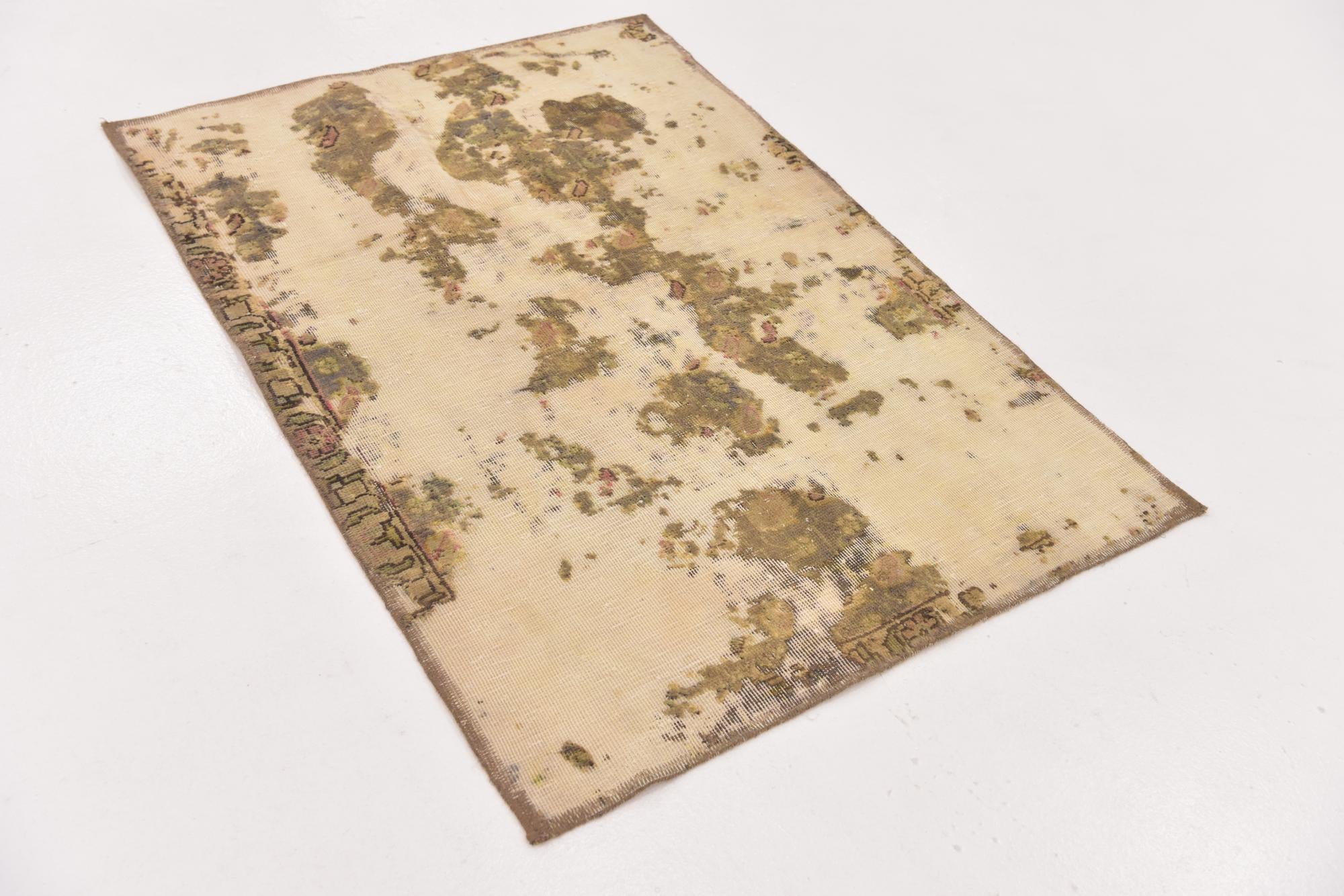 3' x 4' 2 Hand Knotted Ultra Vintage Persian Wool Rug