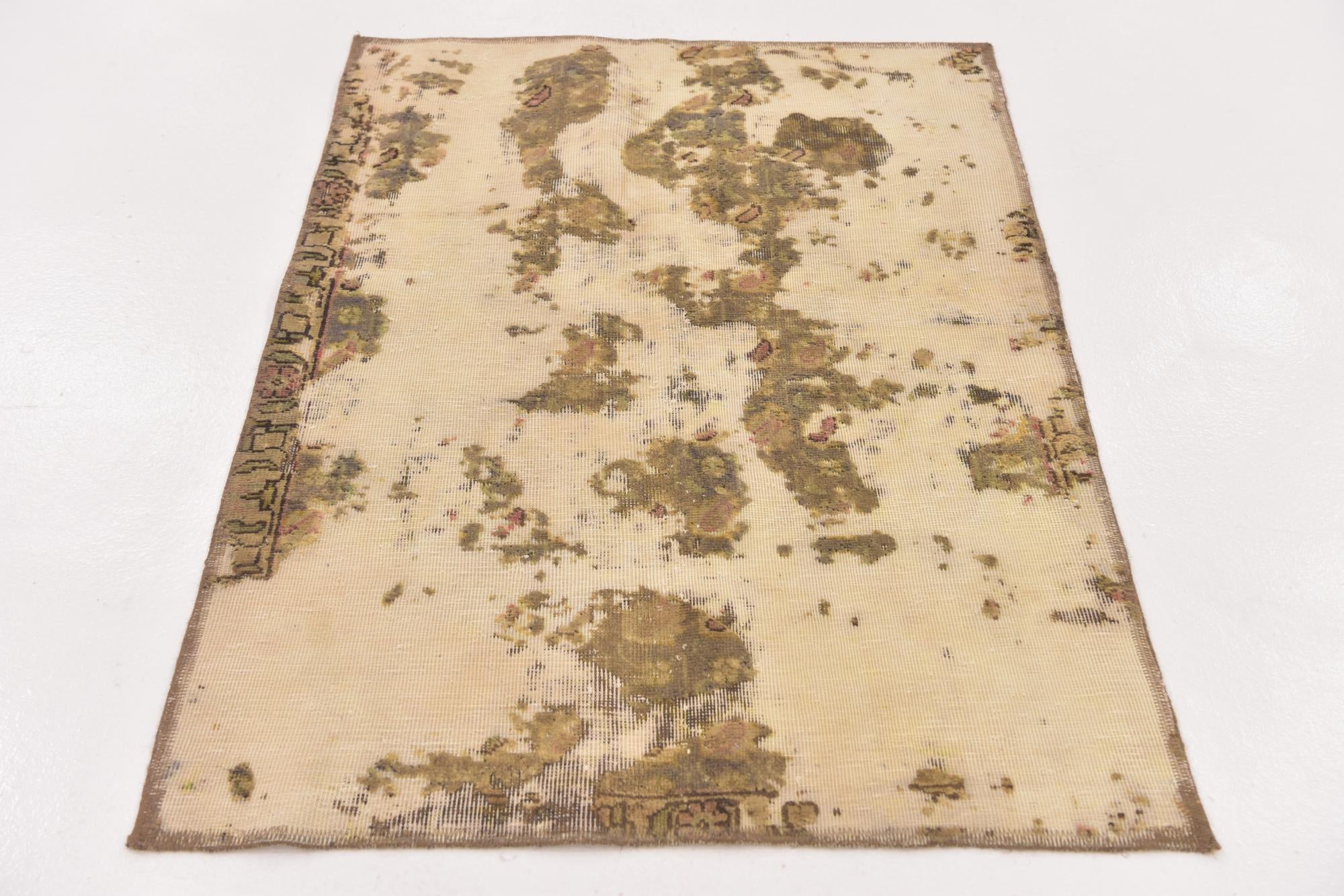3' x 4' 2 Hand Knotted Ultra Vintage Persian Wool Rug