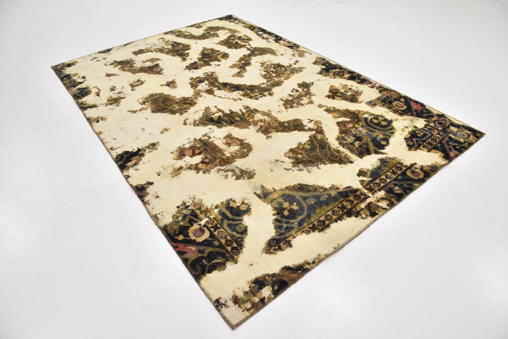 6' 3 x 9' Hand Knotted Ultra Vintage Persian Wool Rug