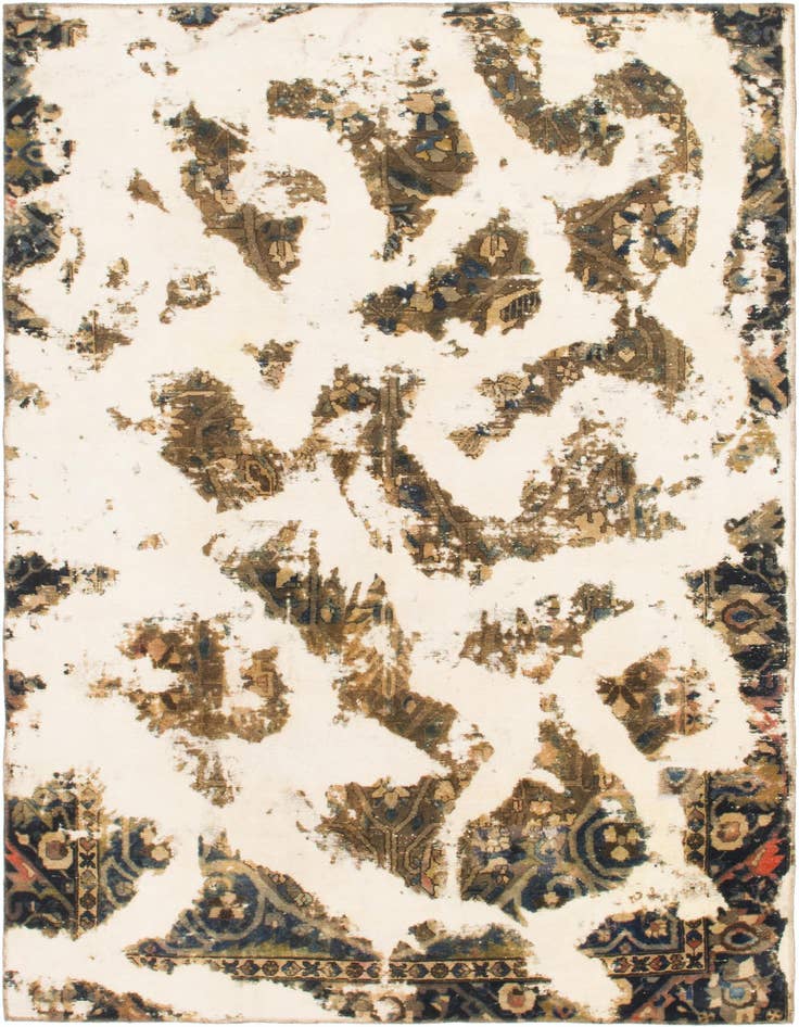 Detail image of 6' 3 x 9' Hand Knotted Ultra Vintage Persian Wool Rug