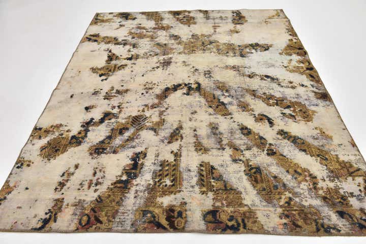 6' 2 x 7' 9 Hand Knotted Ultra Vintage Persian Wool Rug
