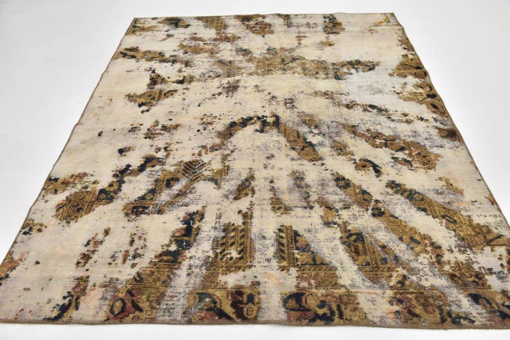 Detail image of 6' 2 x 7' 9 Hand Knotted Ultra Vintage Persian Wool Rug