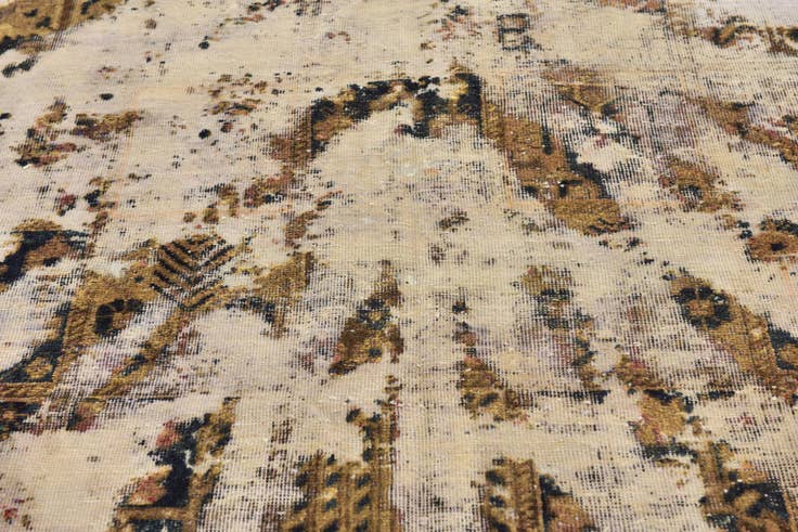 Detail image of 6' 2 x 7' 9 Hand Knotted Ultra Vintage Persian Wool Rug