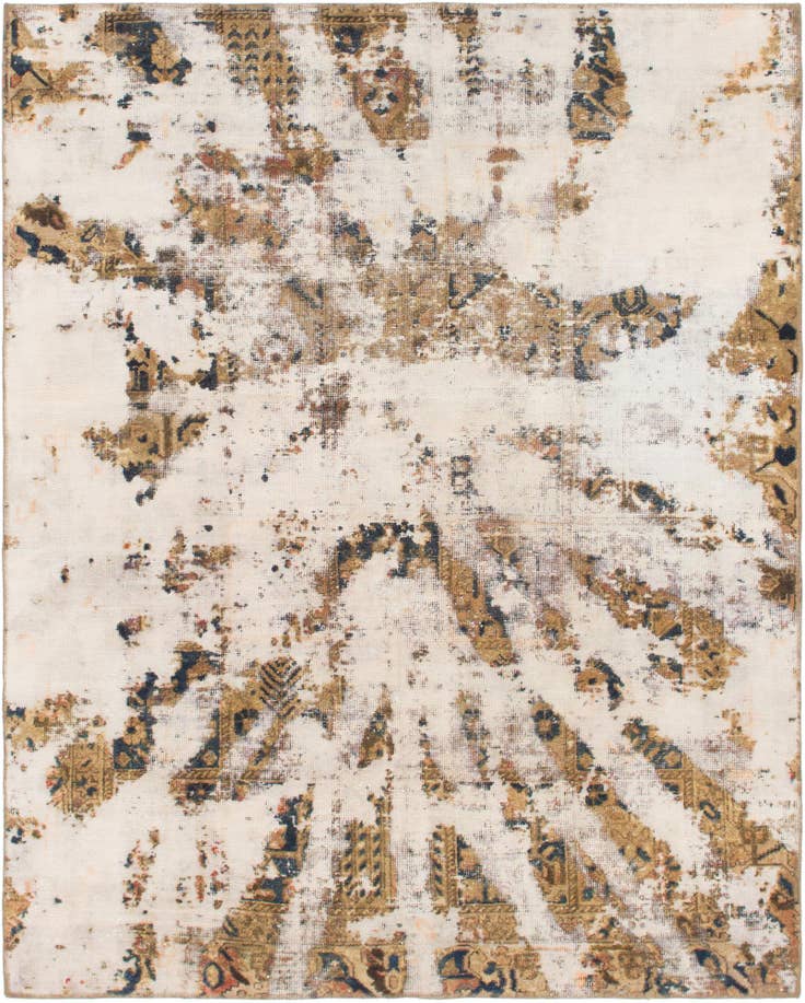 Detail image of 6' 2 x 7' 9 Hand Knotted Ultra Vintage Persian Wool Rug
