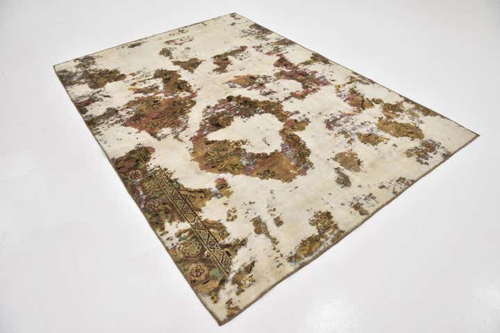 6' 2 x 8' 7 Hand Knotted Ultra Vintage Persian Wool Rug