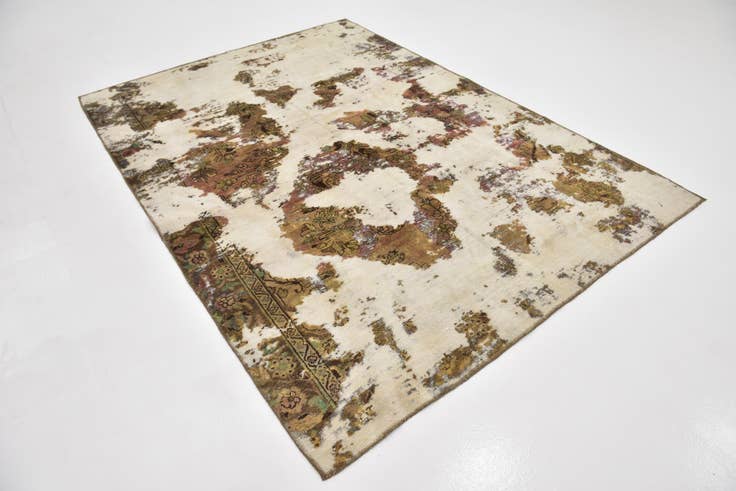 Detail image of 6' 2 x 8' 7 Hand Knotted Ultra Vintage Persian Wool Rug