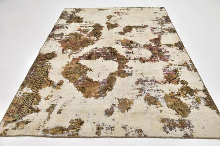 6' 2 x 8' 7 Hand Knotted Ultra Vintage Persian Wool Rug