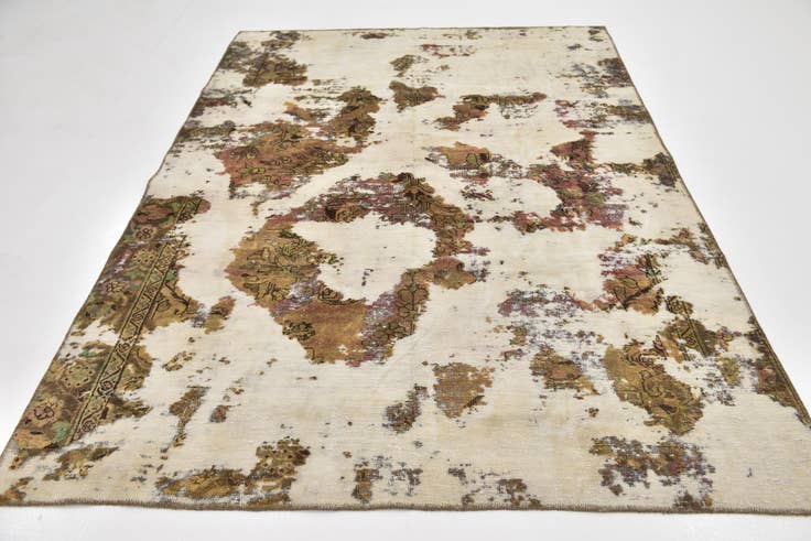 Detail image of 6' 2 x 8' 7 Hand Knotted Ultra Vintage Persian Wool Rug
