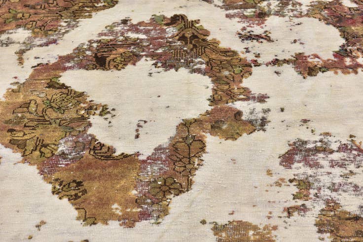 Detail image of 6' 2 x 8' 7 Hand Knotted Ultra Vintage Persian Wool Rug