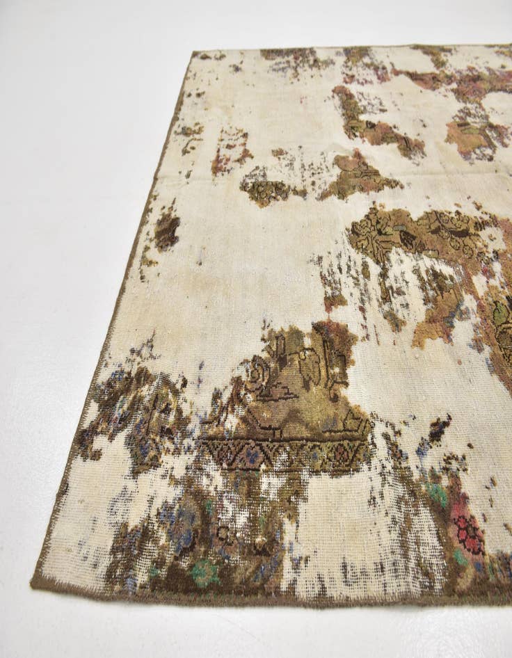 Detail image of 6' 2 x 8' 7  Hand Knotted Ultra Vintage Persian Wool Rug