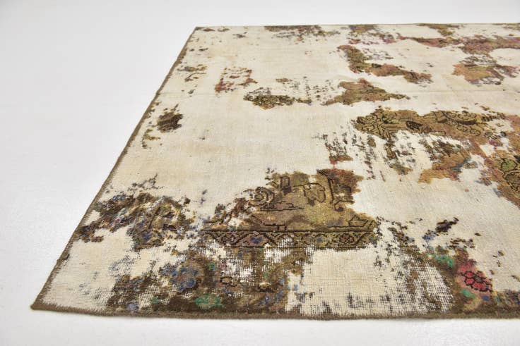 Detail image of 6' 2 x 8' 7 Hand Knotted Ultra Vintage Persian Wool Rug