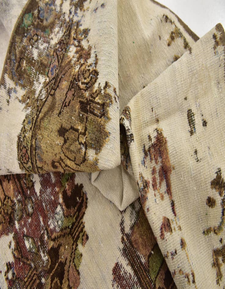 Detail image of 6' 2 x 8' 7  Hand Knotted Ultra Vintage Persian Wool Rug