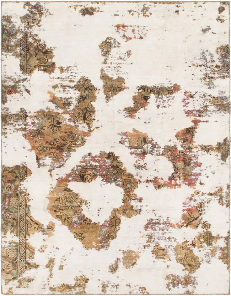 Detail image of 6' 2 x 8' 7 Hand Knotted Ultra Vintage Persian Wool Rug