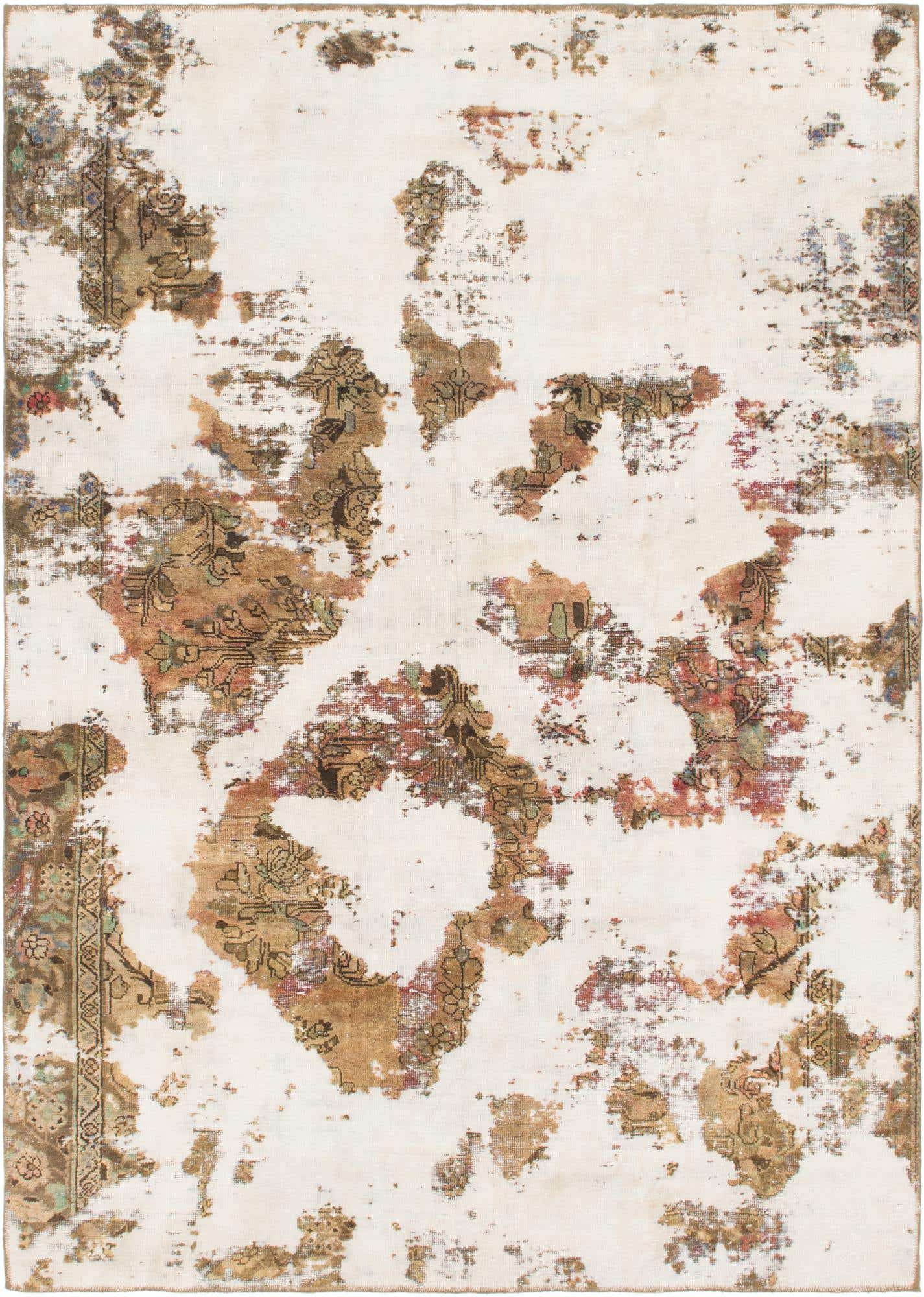 6' 2 x 8' 7 Hand Knotted Ultra Vintage Persian Wool Rug