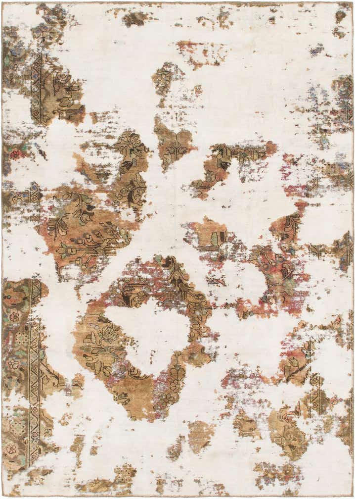 6' 2 x 8' 7 Hand Knotted Ultra Vintage Persian Wool Rug
