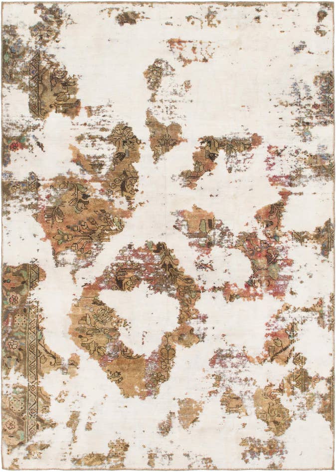Detail image of 6' 2 x 8' 7 Hand Knotted Ultra Vintage Persian Wool Rug