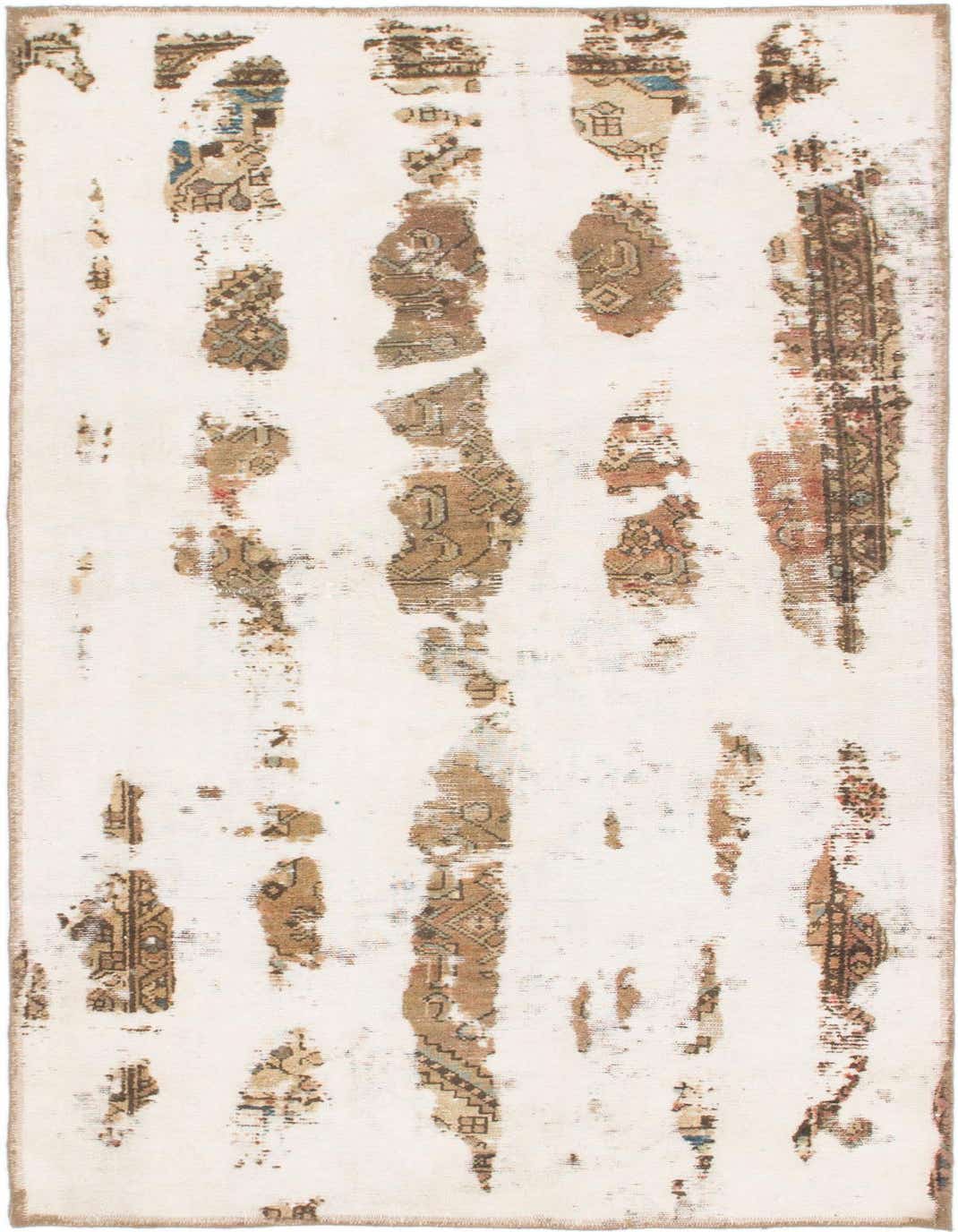 Primary image 3' 6 x 6' 9  Hand Knotted Ultra Vintage Persian Wool Rug