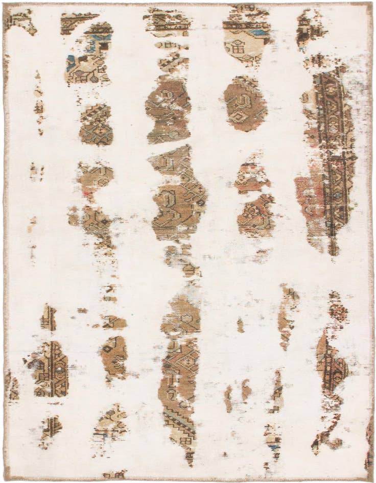Detail image of 3' 6 x 6' 9 Hand Knotted Ultra Vintage Persian Wool Rug