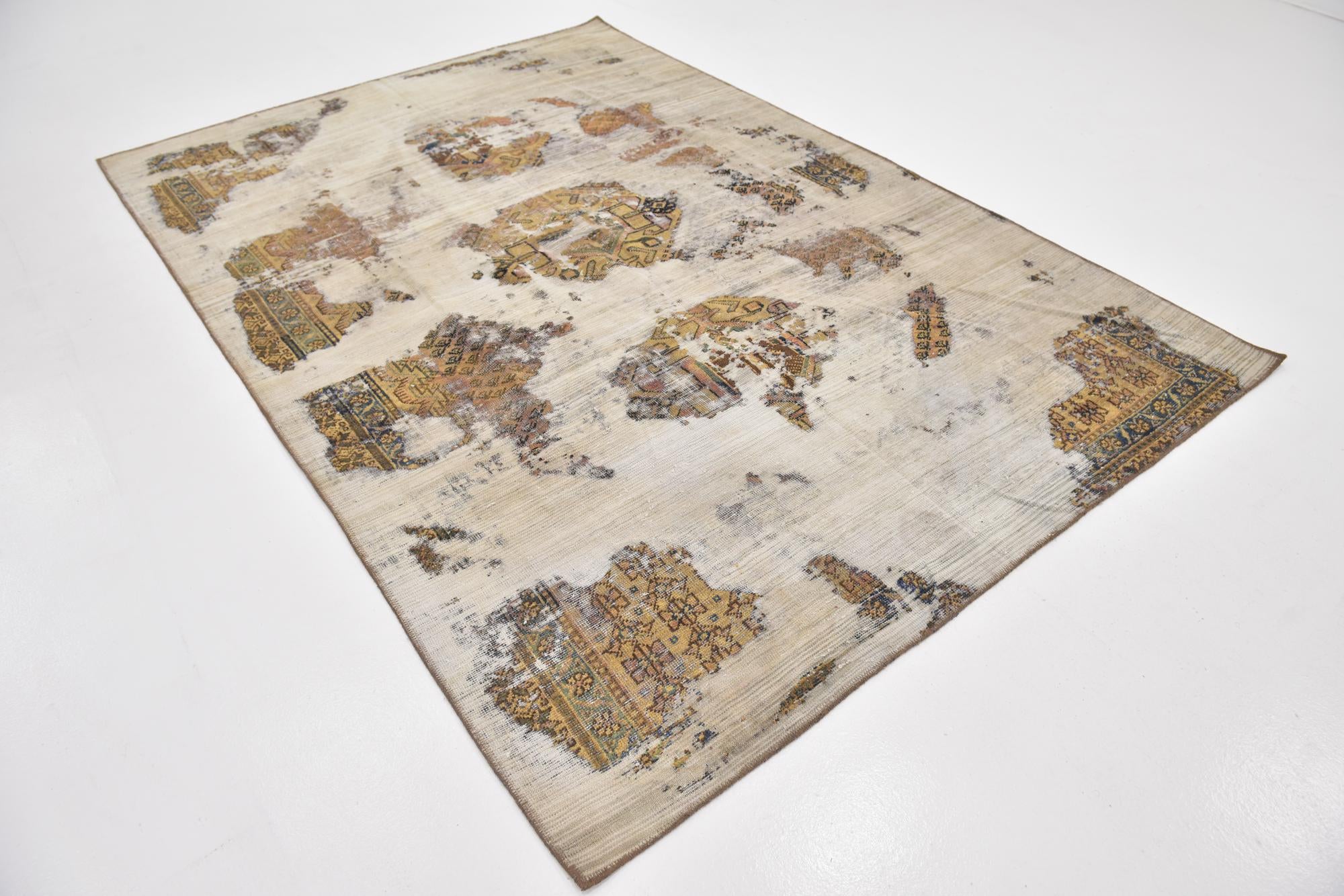6' 3 x 9' Hand Knotted Ultra Vintage Persian Wool Rug
