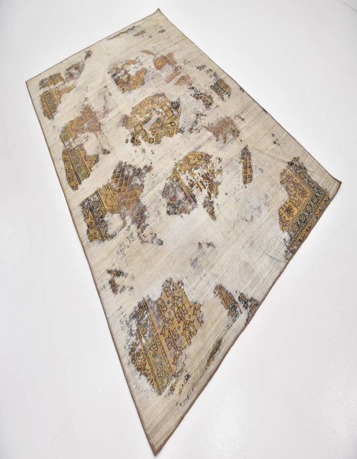 Detail image of 6' 3 x 9'  Hand Knotted Ultra Vintage Persian Wool Rug