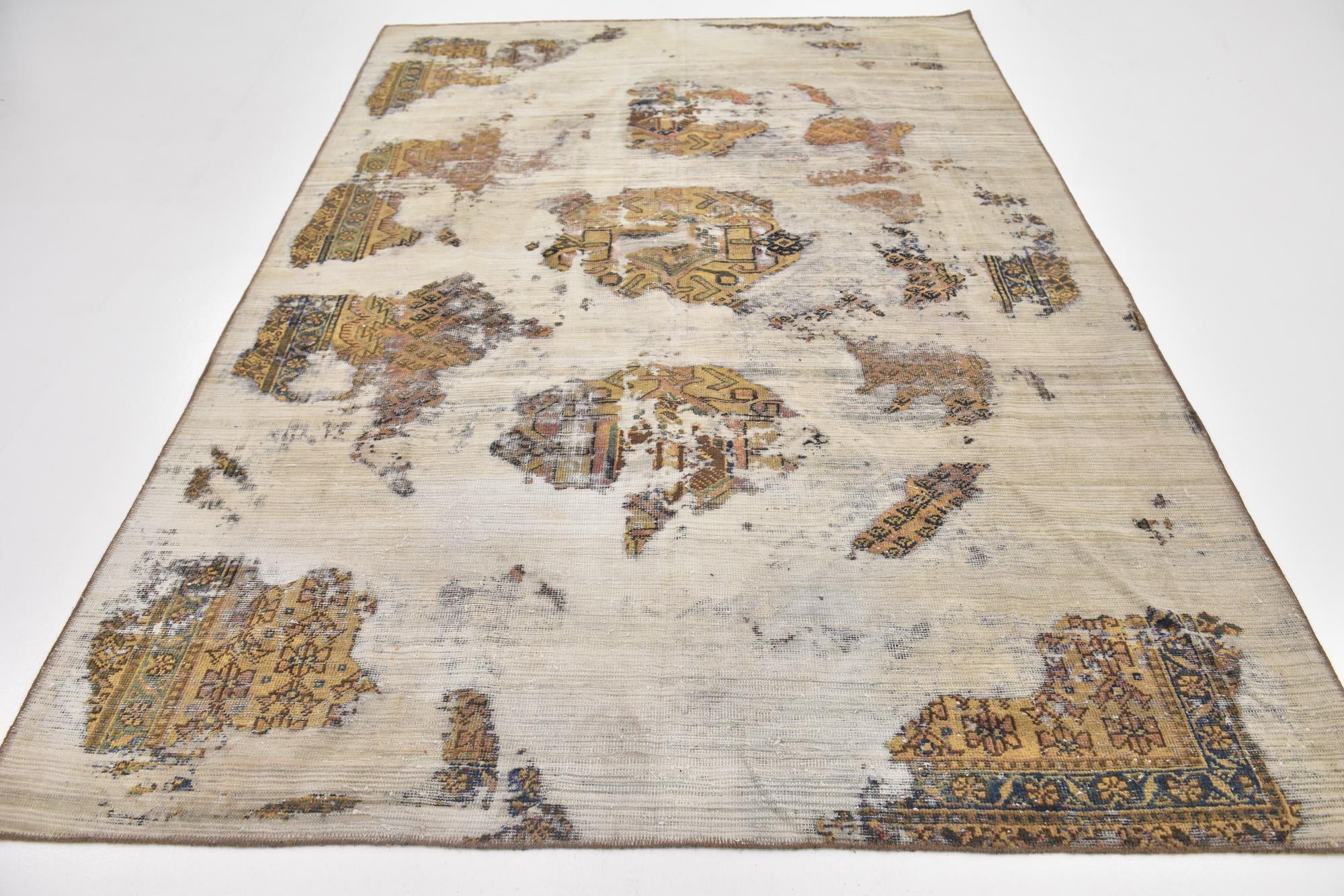 6' 3 x 9' Hand Knotted Ultra Vintage Persian Wool Rug