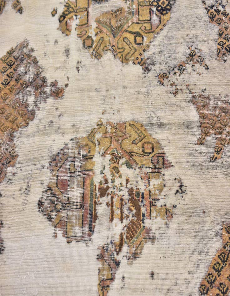 Detail image of 6' 3 x 9'  Hand Knotted Ultra Vintage Persian Wool Rug